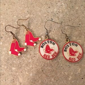 Red Sox earrings set of 2