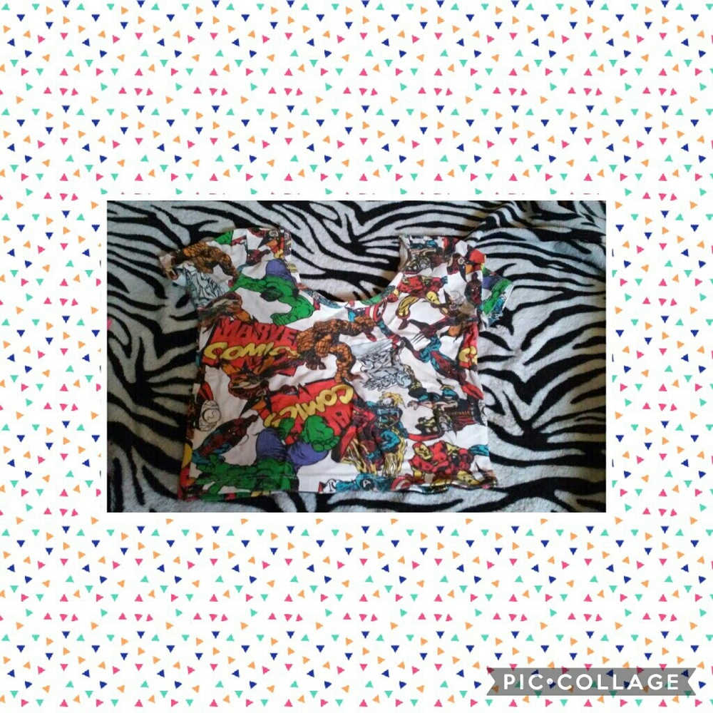 Marvel characters crop top