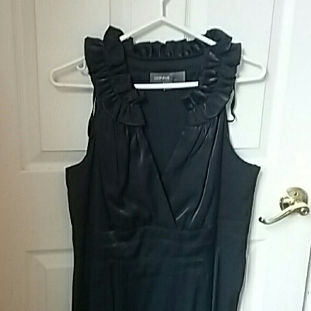 Navy Donna Ricco midi dress