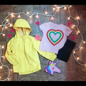 Yellow Raincoat & Pink Shirt w/ Leggings
