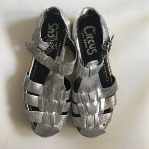 Sam Edelman silver platform espadrilles