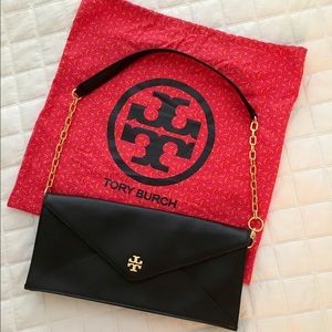 Tory Burch Black envelope clutch/shoulder bag