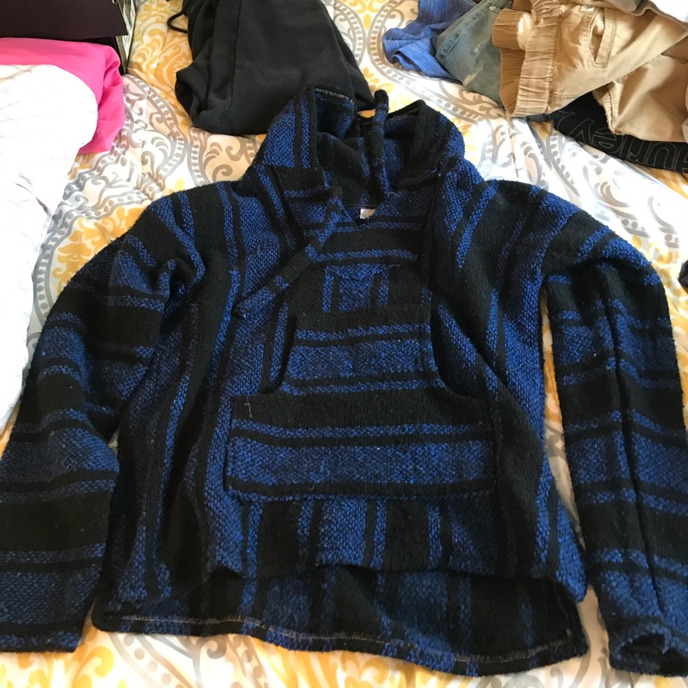 Blue and black Pancho