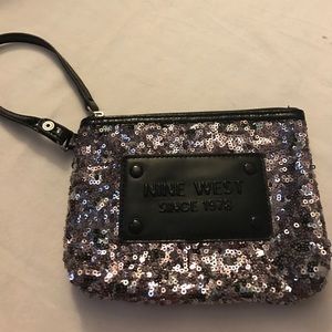 Nine West Sequined wristlet.