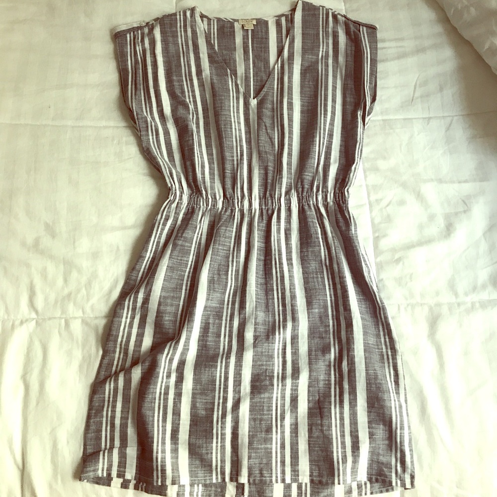 J. Crew Striped v-neck dress