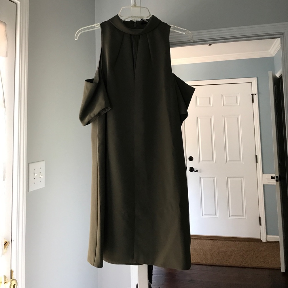 Top shop olive green dress never worn