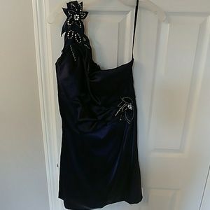 Navy blue dress with embellishments