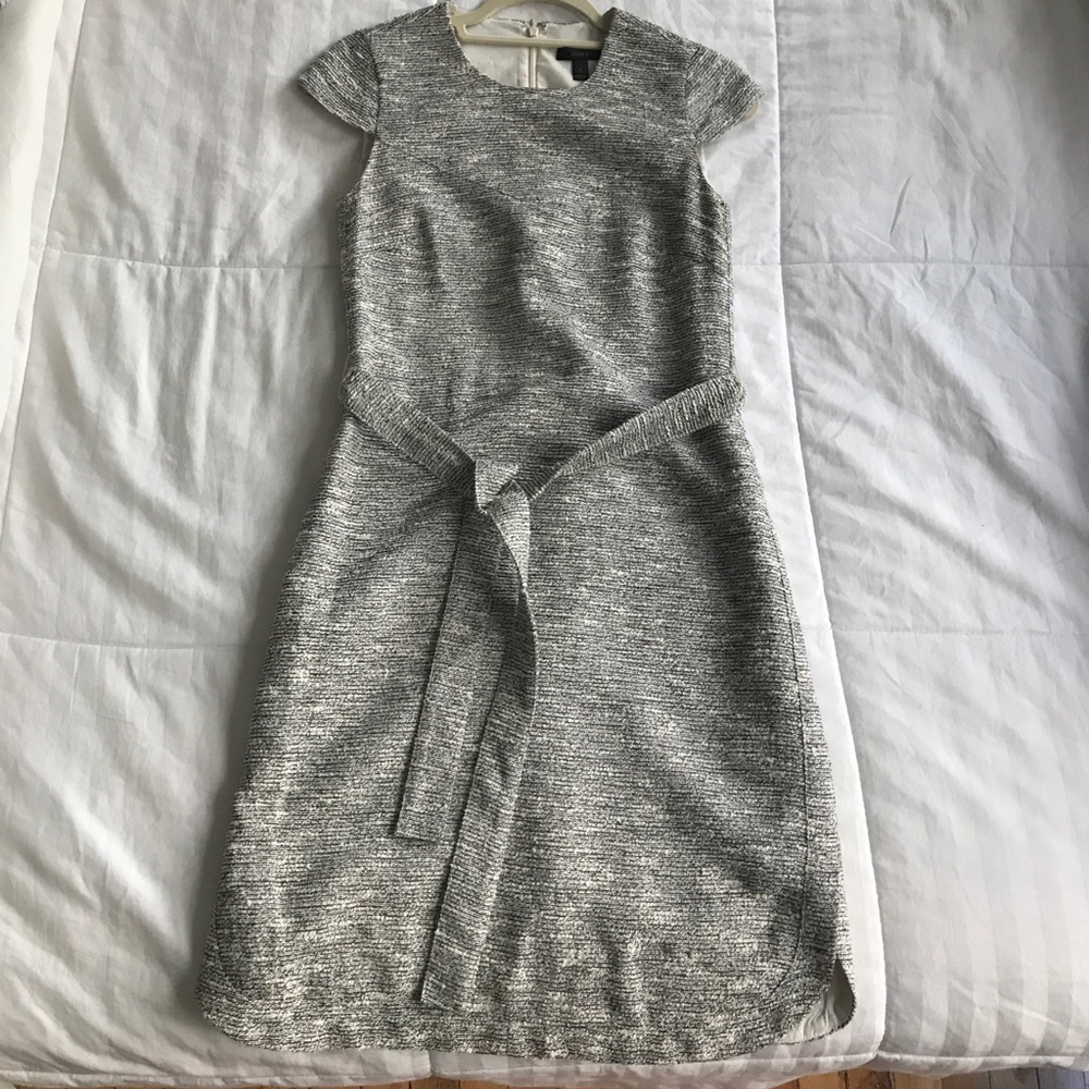 J. Crew belted tweed dress