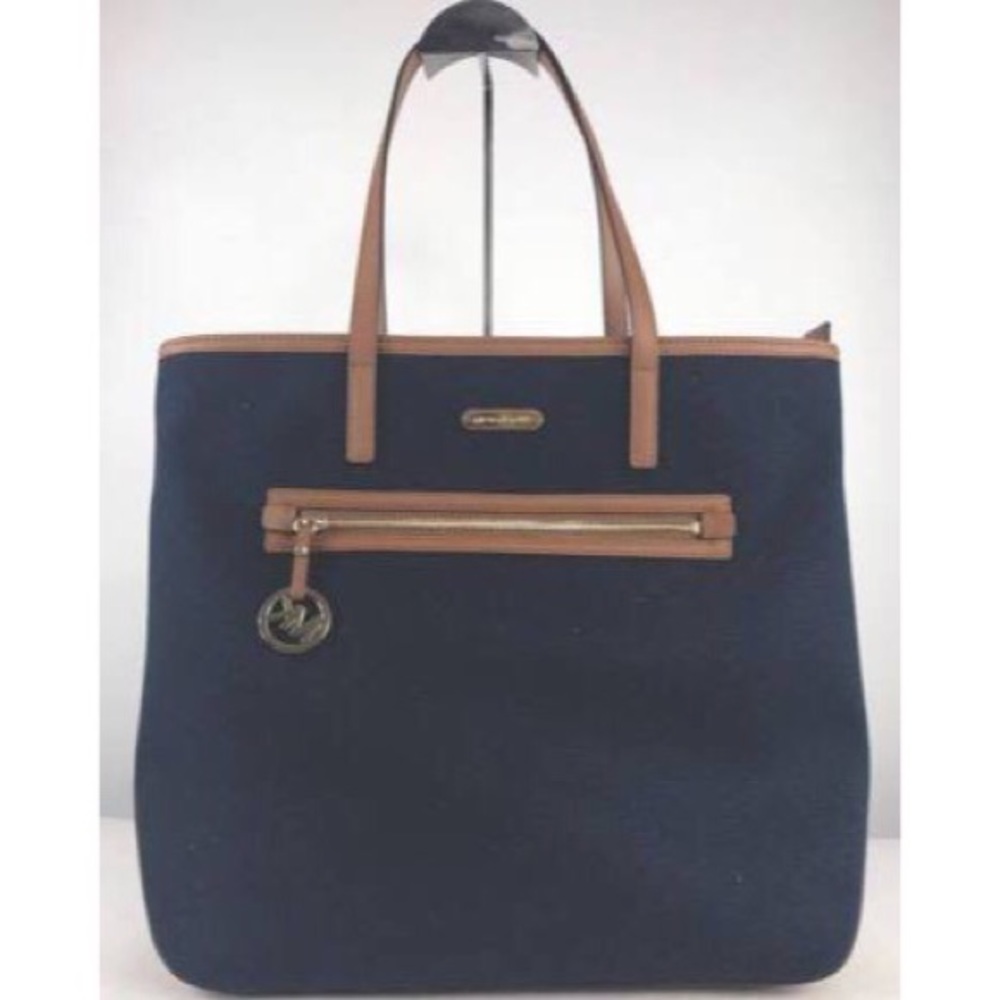 Michael khors navy and brown Tote