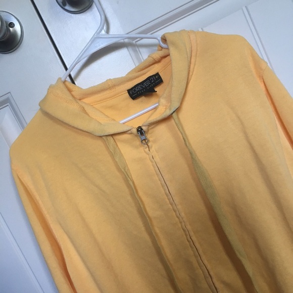 Forever 21 Tops - Forever 21 Plus Yellow Zip Hoodie