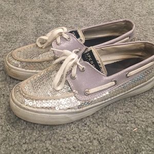 Silver sequins Sperrys