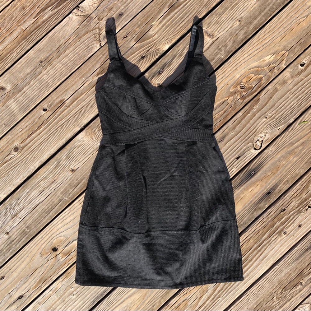 Nanette Lepore Black Corset Fit and Flare Dress
