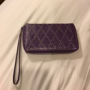 genuine leather purple wallet!