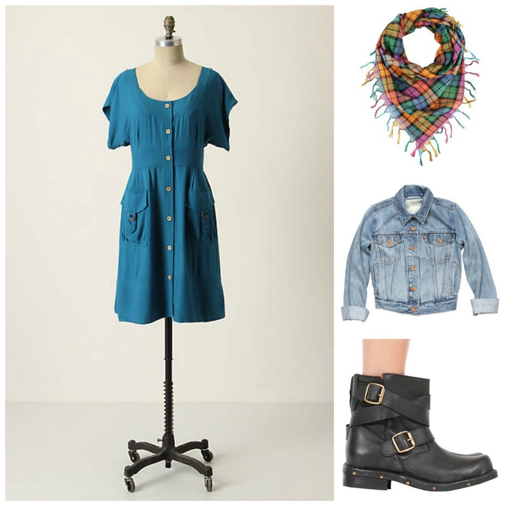 Anthropologie Teal Staysail Dress 0/00