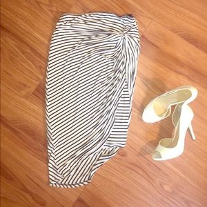 Striped, wrapped style skirt