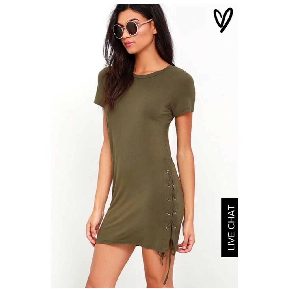 LuLus Olive Green Shift Dress