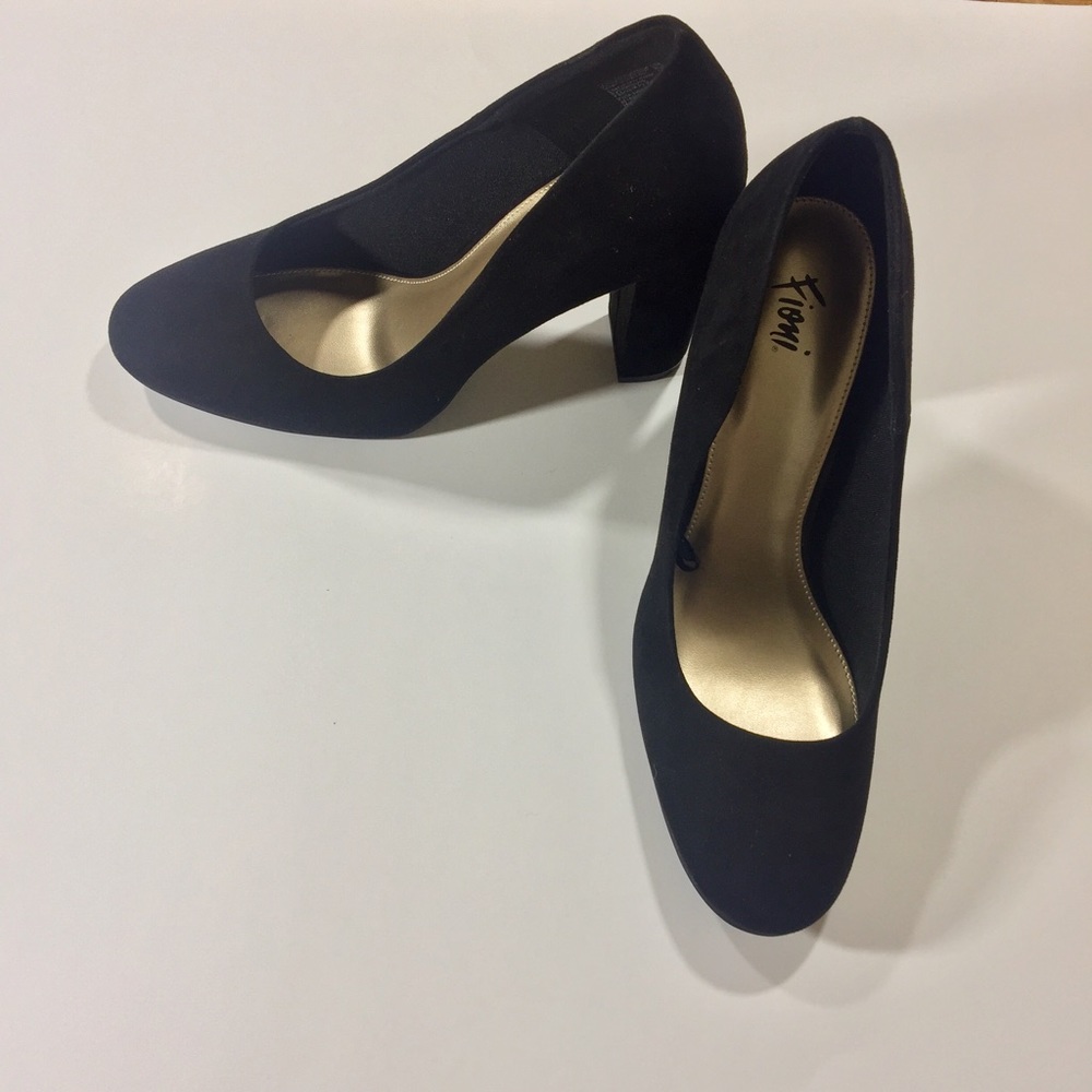 Classic Faux Suade Block Heel