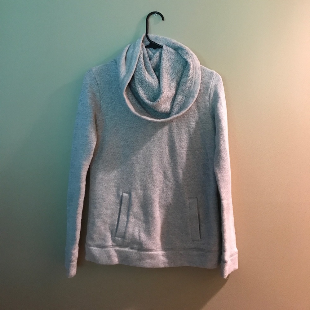 J crew pullover sweatshirt with cowl neck detail