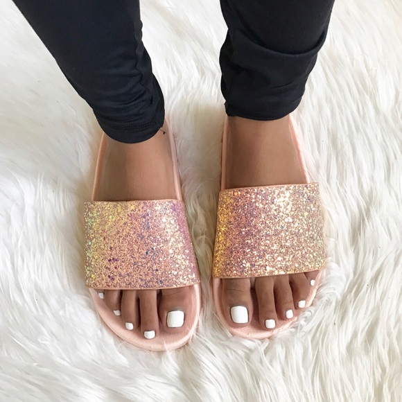 sparkle slides womens