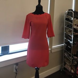 coral asos scallop dress