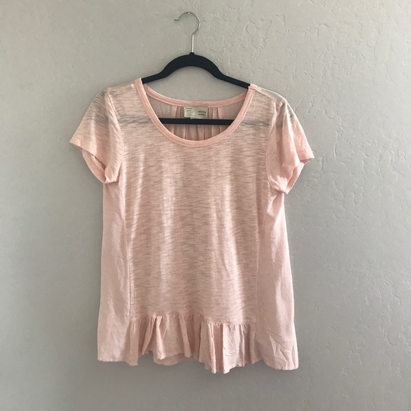 Anthropologie Tops - Anthropologie Pink T Shirt Blouse