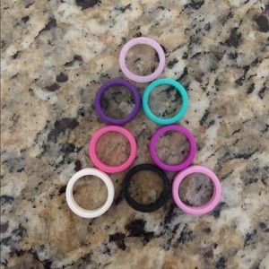 8 Different Color Silicon Wedding Rings, Size 6