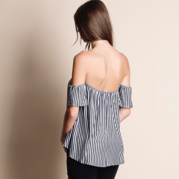 Striped Off Shoulder Top - Picture 3 of 4