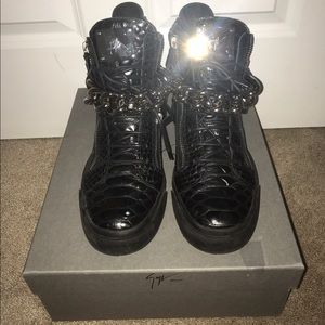 Black Crocodile Giuseppe Zanotti High Top Sneakers