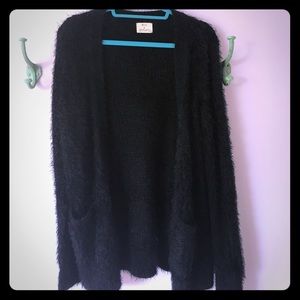Fuzzy black super soft cardigan