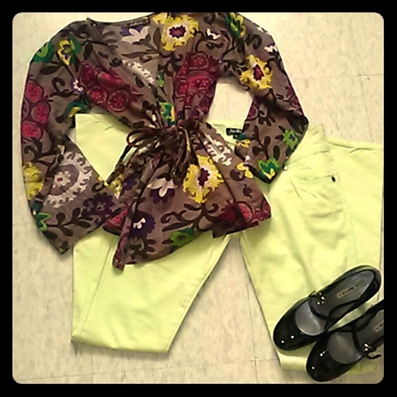 Vibrant Light Green Skinny Pants - Picture 1 of 5