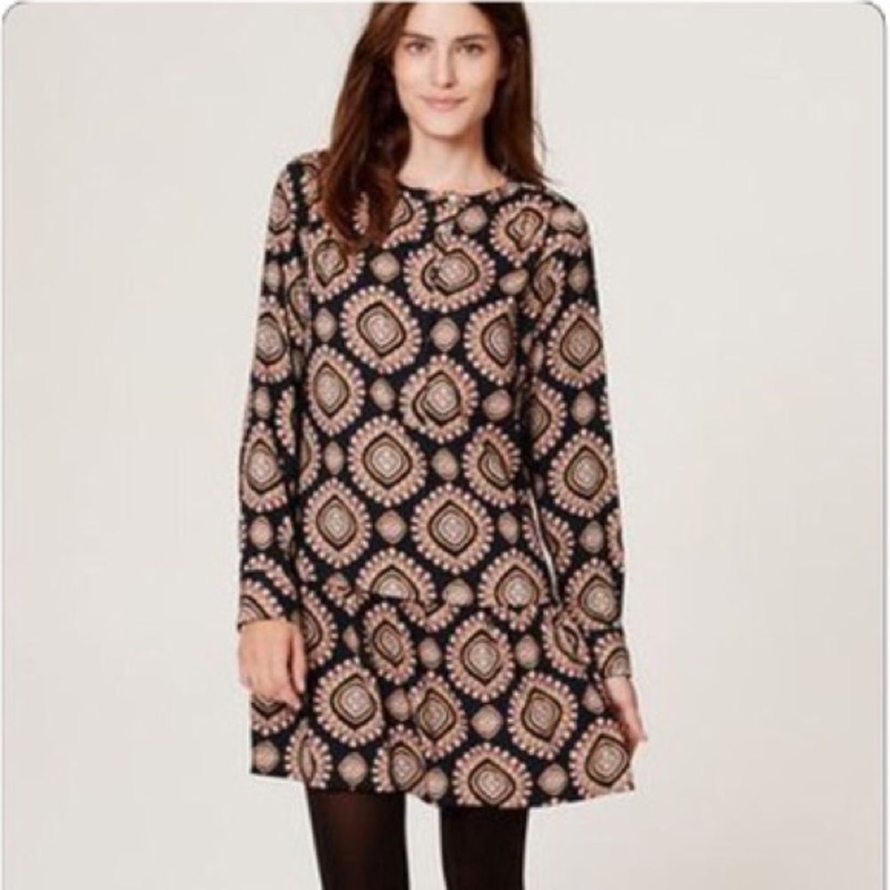 Ann Taylor loft medallion floppy shirt dress