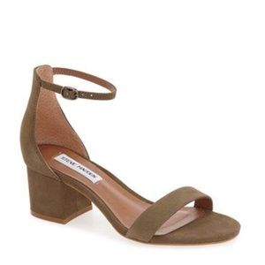 Irenee Ankle Strap Sandal in Olive Green