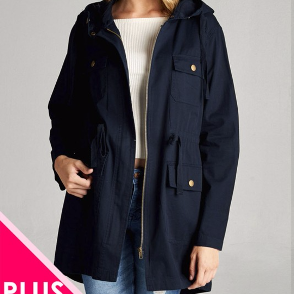 ✅✅✅PLUS✅✅✅ Shala Utility Jacket -- Navy - Picture 2 of 4