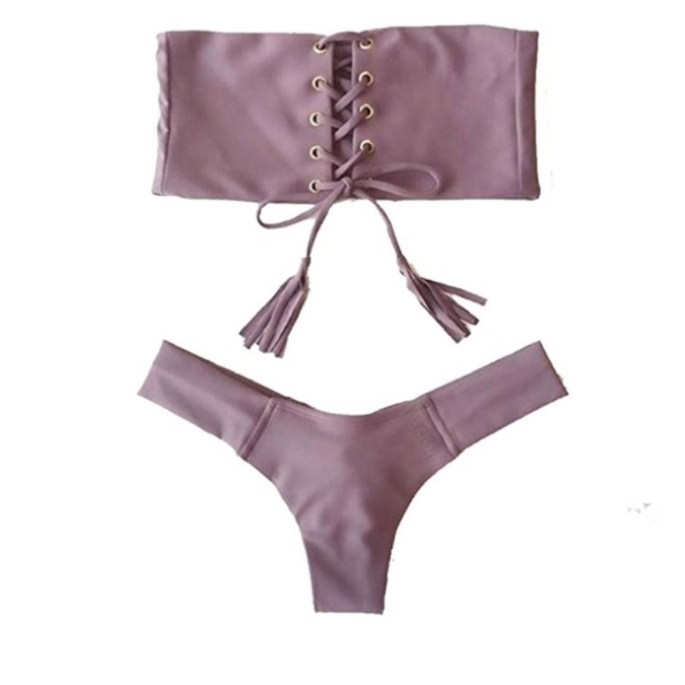 Lace up bikini. WILL SHIP TODAY