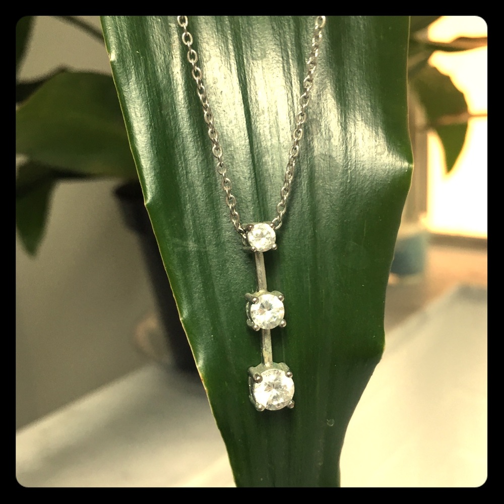 Faux diamond pendant necklace