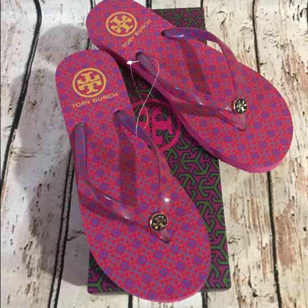 Tory burch Geometric Print flip flops