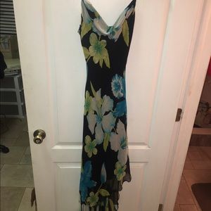 Cache High Low Cocktail Dress with beaded Straps