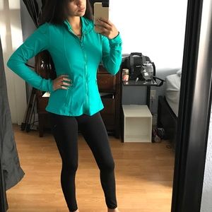 Turquoise green exercising jacket