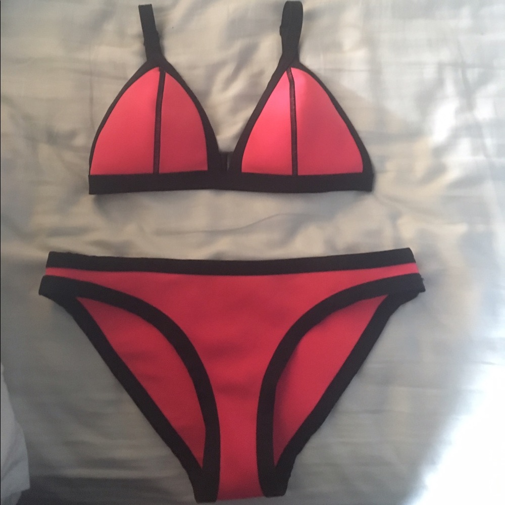 H&M pink and black bikini size medium