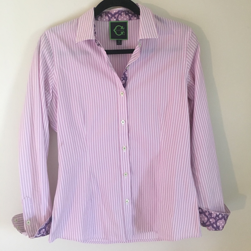 Purple Striped Button Down Shirt
