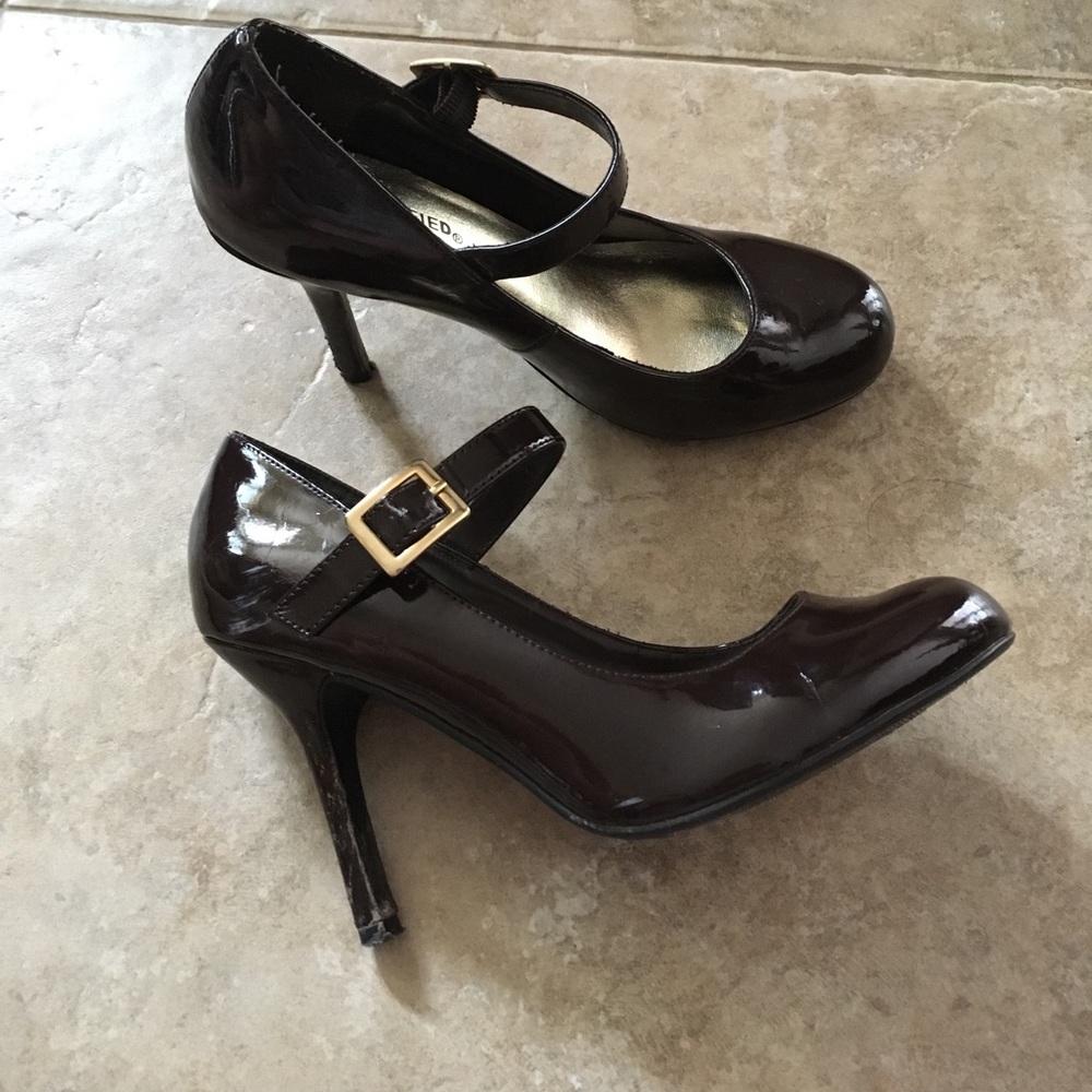 Brown high heels