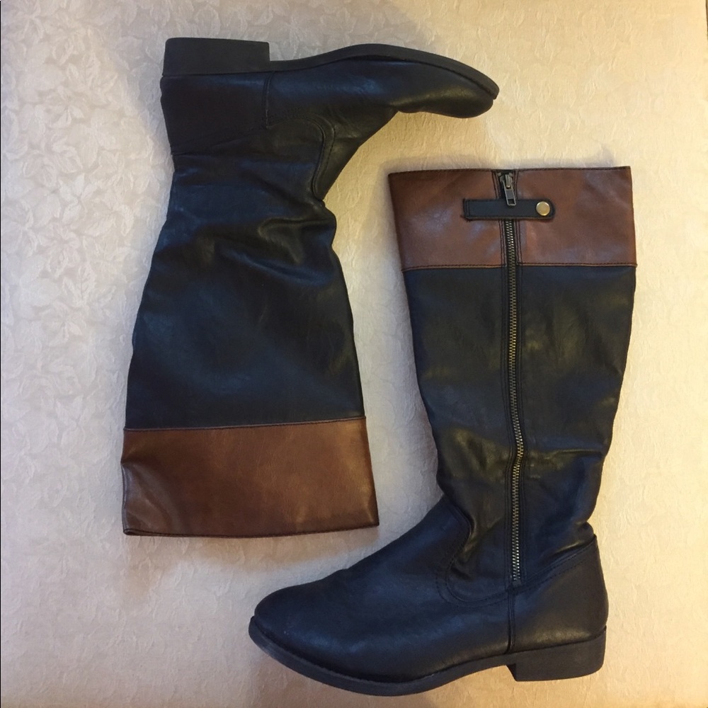 BROWN/BLACK RIDING BOOTS