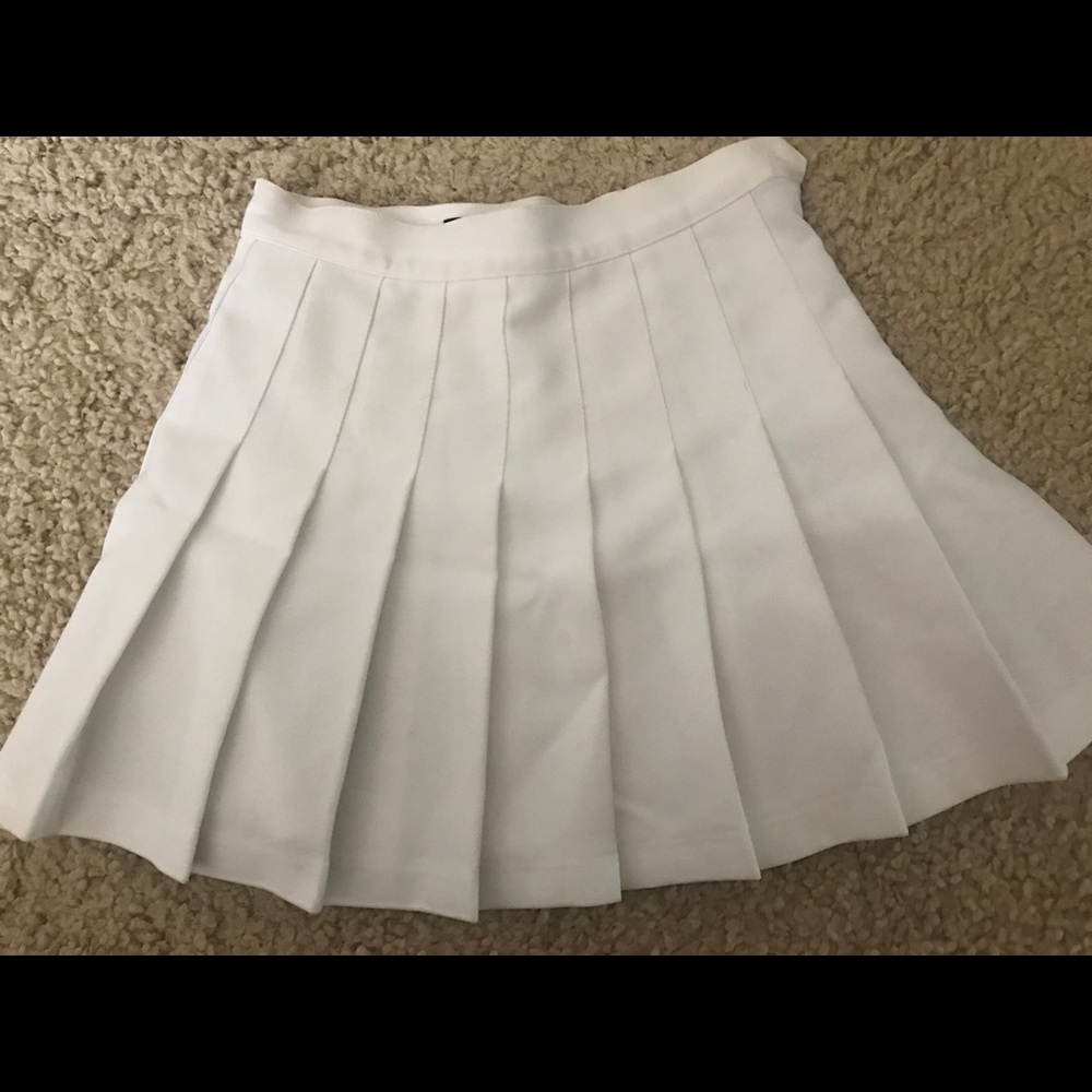 American apparel white pleated tennis skirt