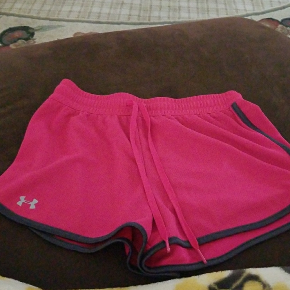 pink under armour running shorts