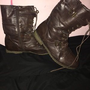 Women's combat boots size 12W brown