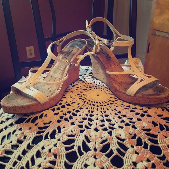 MICHAEL Michael Kors Shoes - Michael Kors white wedges