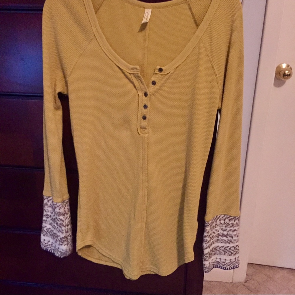 Free people waffle knit top