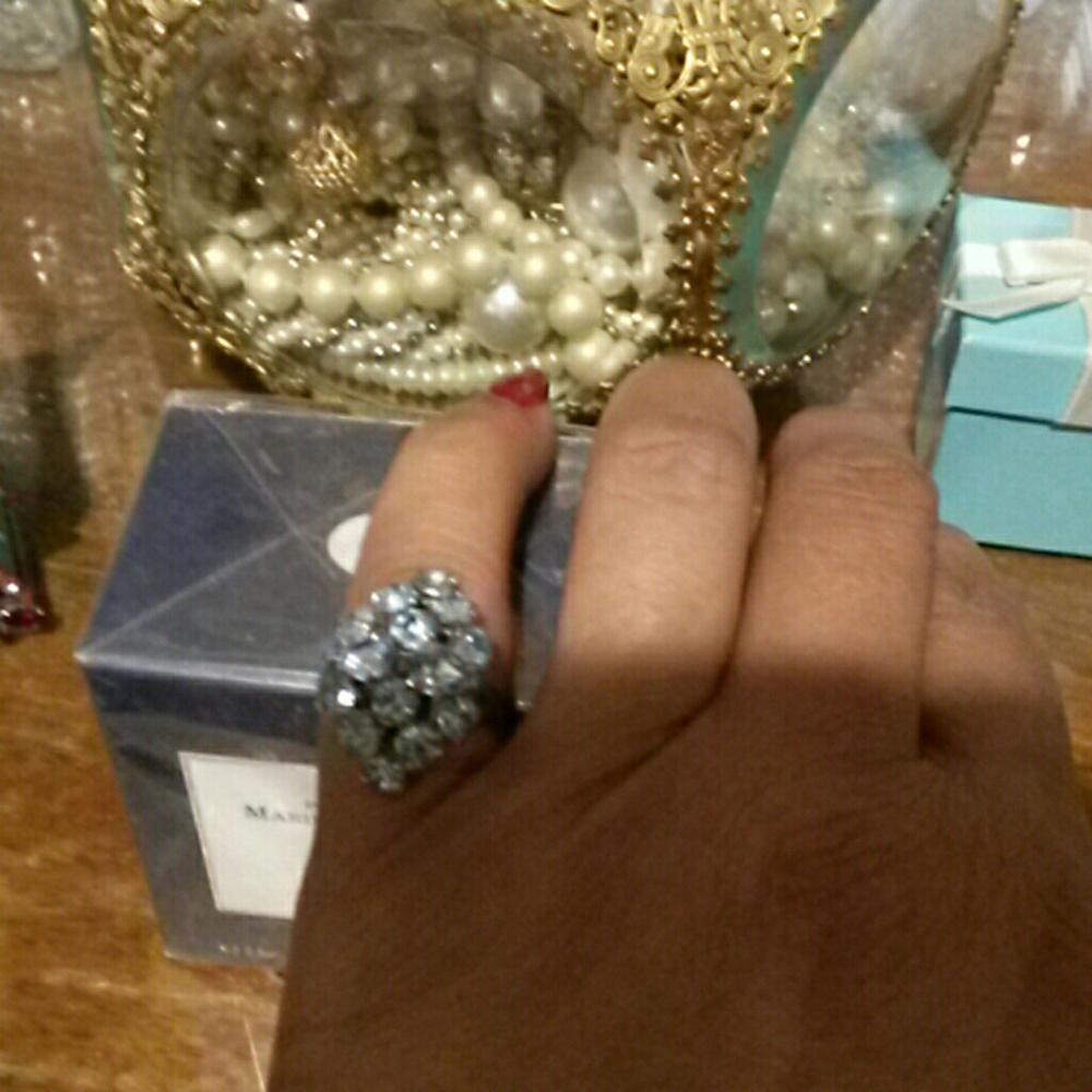 Blue Prong Set Vintage Ring Costume upscale