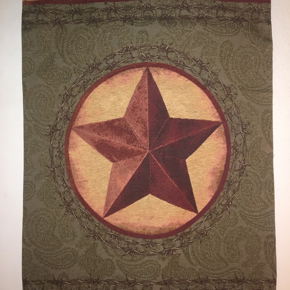 NWT Lone star tapestry & metal dowel