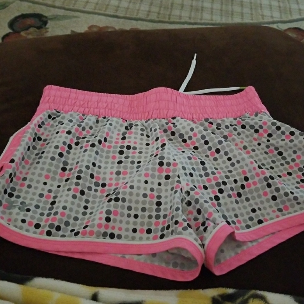under armour shorts pink polka dot small
